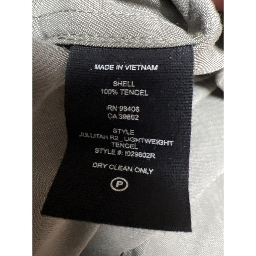 Theory Jullitah R2 Tencel Olive Green Lace Up Shirt Dress 3/4 Sleeves Size 4 - Picture 4 of 4